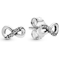 PANDORA Sparkling Infinity Stud Earrings - Great Gift for Her - Stunning Women's Earrings - Sterling Silver & Cubic Zirconia, No Gift Box