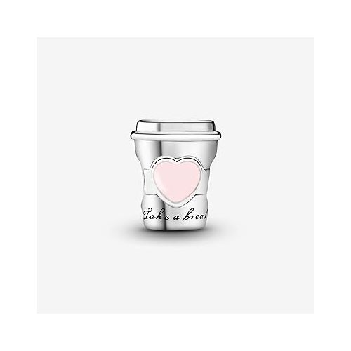  Pandora Jewelry Take a Break Coffee Cup Charm - Compatible Moments - Sterling Silver Charm - Mother's Day Gift with Gift Box
