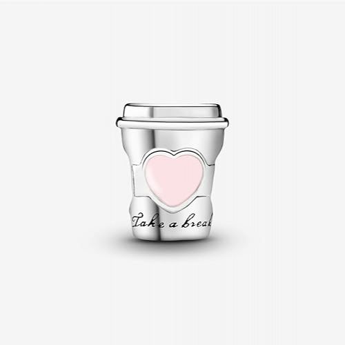  Pandora Jewelry Take a Break Coffee Cup Charm - Compatible Moments - Sterling Silver Charm - Comes with Gift Box