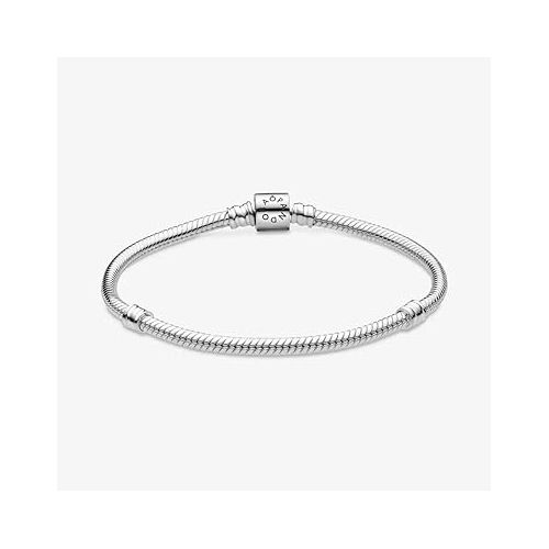  Pandora Moments Barrel Clasp Snake Chain Bracelet - Silver Bracelet for Women - Sterling Silver - With Gift Box