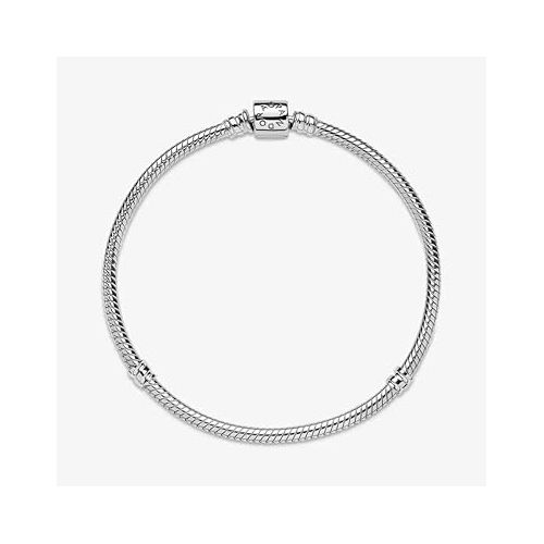  Pandora Moments Barrel Clasp Snake Chain Bracelet - Silver Bracelet for Women - Sterling Silver - With Gift Box