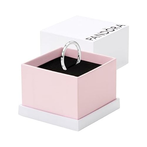  Pandora Simple Sparkling Band Ring - Stackable Ring for Women, With Gift Box