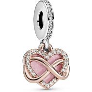 Pandora Sparkling Infinity Heart Dangle Charm Bracelet Charm Moments Bracelets - Stunning Women's Jewelry - Made Rose, Sterling Silver, Cubic Zirconia & Enamel