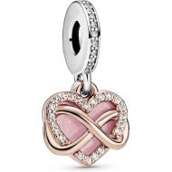 Pandora Sparkling Infinity Heart Dangle Charm Bracelet Charm Moments Bracelets - Stunning Women's Jewelry - Made Rose, Sterling Silver, Cubic Zirconia & Enamel