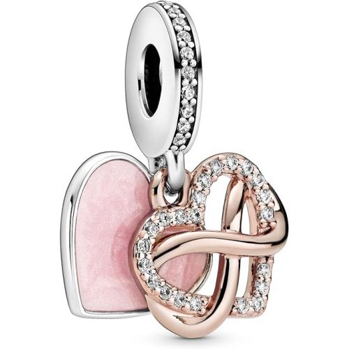  Pandora Sparkling Infinity Heart Dangle Charm Bracelet Charm Moments Bracelets - Stunning Women's Jewelry - Made Rose, Sterling Silver, Cubic Zirconia & Enamel