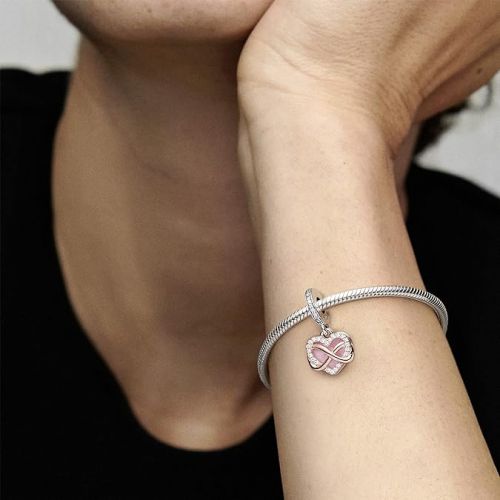 Pandora Sparkling Infinity Heart Dangle Charm Bracelet Charm Moments Bracelets - Stunning Women's Jewelry - Made Rose, Sterling Silver, Cubic Zirconia & Enamel