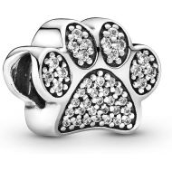 PANDORA paw Prints, Clear cz