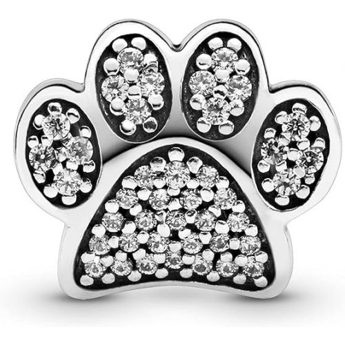  PANDORA paw Prints, Clear cz