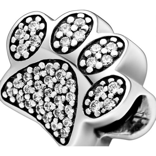  PANDORA paw Prints, Clear cz