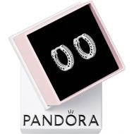 PANDORA Pave Heart Hoop Earrings - Elegant Earrings for Women - Great Gift - Made with Sterling Silver & Cubic Zirconia - With Gift Box