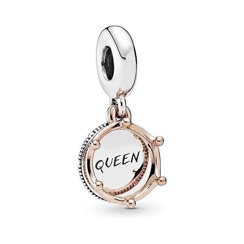  Pandora Queen & Regal Crown Dangle Charm Bracelet Charm Moments Bracelets - Stunning Women's Jewelry - Gift for Women in Your Life - Made Rose & Sterling Silver, With Gift Box