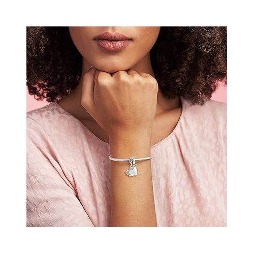  Pandora Mother & Son Heart Split Dangle Charm - Compatible Moments Bracelets - Jewelry for Women - Gift for Women in Your Life - Made with Sterling Silver & Enamel