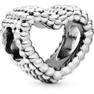 Pandora Beaded Open Heart Charm - Compatible Moments Bracelets - Jewelry for Women - Gift for Women in Your Life - Made with Sterling Silver