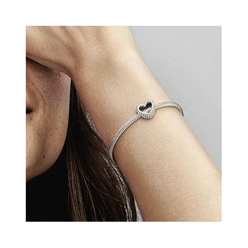  Pandora Beaded Open Heart Charm - Compatible Moments Bracelets - Jewelry for Women - Gift for Women in Your Life - Made with Sterling Silver