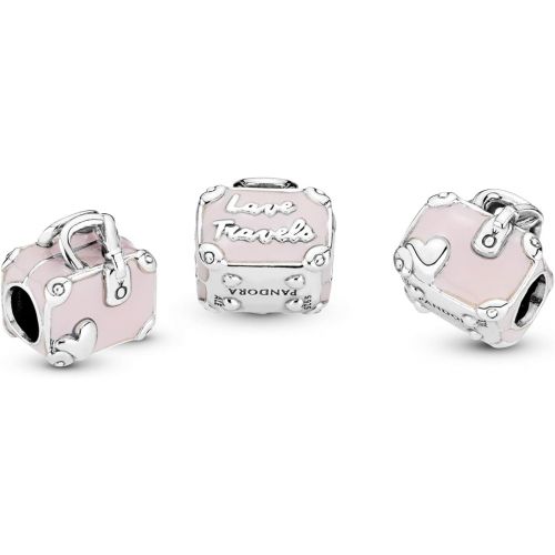  Pandora Pink Travel Bag Charm - Compatible Moments Bracelets - Jewelry for Women - Gift for Women in Your Life - Made with Sterling Silver & Enamel