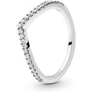 Pandora Sparkling Wishbone Ring - Stackable Ring for Women, With Gift Box