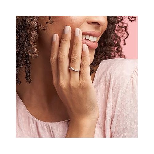  Pandora Sparkling Wishbone Ring - Stackable Ring for Women - Gift for Her, With Gift Box