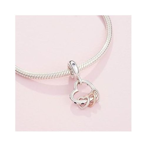  Pandora Heart Highlights Charm - Compatible Moments - Stunning Women's Jewelry - Made Rose & Sterling Silver - With Gift Box