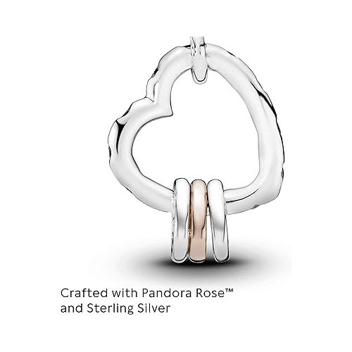  Pandora Heart Highlights Charm - Compatible Moments - Stunning Women's Jewelry - Made Rose & Sterling Silver - With Gift Box