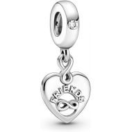 Pandora Friends Forever Heart Dangle Charm - Compatible Moments Bracelets - Jewelry for Women - Gift for Women in Your Life - Made with Sterling Silver & Cubic Zirconia