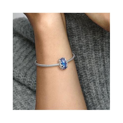  PANDORA Galaxy Blue & Star Murano Charm - PANDORA Bracelet Charm for PANDORA Moments Bracelets - Stunning Women's Jewelry - Gift for Women - Made with Sterling Silver, With Gift Box