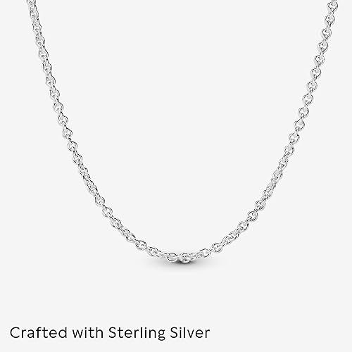  Pandora Classic Cable Chain Necklace - Thin Necklace Chain with Lobster Clasp - Great Gift for Women - Sterling Silver Adjustable Chain Necklace - 17.7