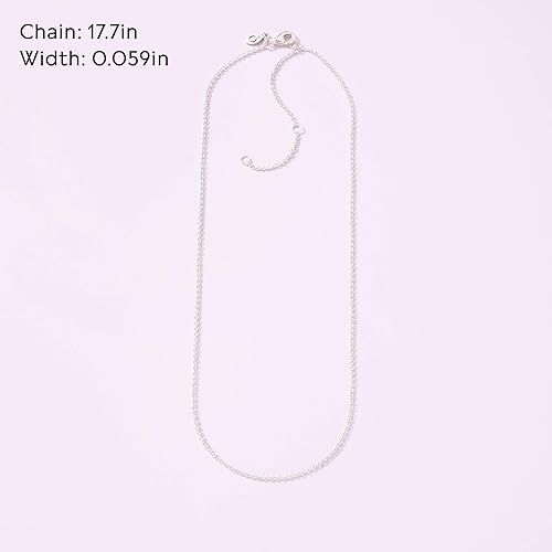  Pandora Classic Cable Chain Necklace - Thin Necklace Chain with Lobster Clasp - Great Gift for Women - Sterling Silver Adjustable Chain Necklace - 17.7