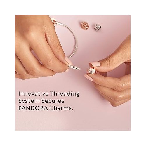  Pandora Moments Heart Clasp Snake Chain Bracelet - Charm Bracelet - Compatible Moments Charms - Comes with Gift Box