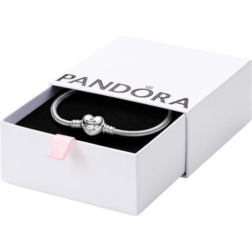  Pandora Moments Heart Clasp Snake Chain Bracelet - Charm Bracelet - Compatible Moments Charms - Mother's Day Gift with Gift Box