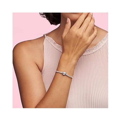  Pandora Moments Heart Clasp Snake Chain Bracelet - Charm Bracelet - Compatible Moments Charms - Mother's Day Gift with Gift Box