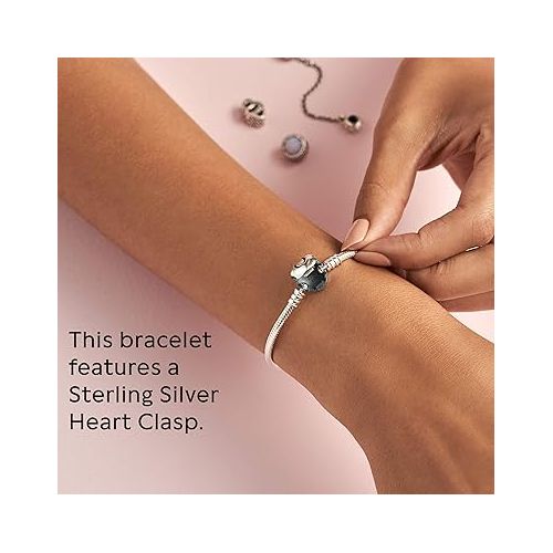  Pandora Moments Heart Clasp Snake Chain Bracelet - Charm Bracelet - Compatible Moments Charms - Mother's Day Gift with Gift Box