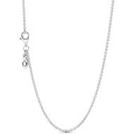 Pandora Classic Cable Chain Necklace - Thin Necklace Chain with Lobster Clasp - Great Gift for Women - Sterling Silver Adjustable Chain Necklace, With Gift Box