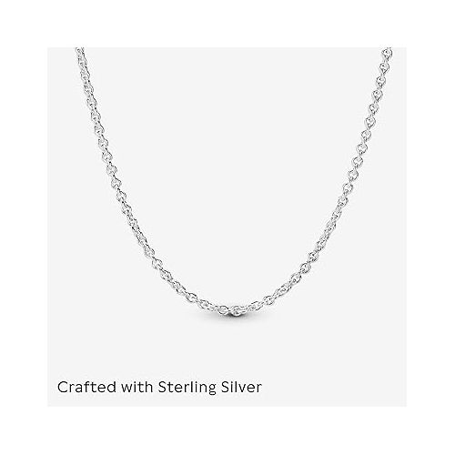  Pandora Classic Cable Chain Necklace - Thin Necklace Chain with Lobster Clasp - Great Gift for Women - Sterling Silver Adjustable Chain Necklace, With Gift Box