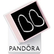 PANDORA Asymmetrical Heart Hoop Earrings - Classic Earrings for Women - Great Gift for Her - Made with Sterling Silver, With Gift Box