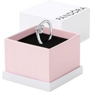 Pandora Sparkling Wishbone Heart Ring - Stackable Ring for Women - Clear Cubic Zirconia - With Gift Box