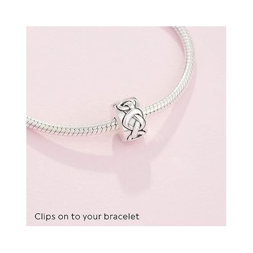  Pandora Knotted Hearts Clip Charm - Compatible Moments Bracelets - Jewelry for Women - Gift for Women in Your Life - Made with Sterling Silver, No Gift Box