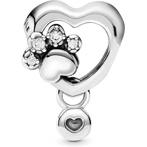  PANDORA Sparkling Paw Print & Heart, Clear CZ