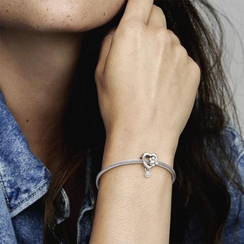  Pandora Sparkling Paw Print & Heart Charm - Compatible Moments Bracelets - Jewelry for Women - Gift for Women - Made with Sterling Silver & Cubic Zirconia