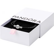 Pandora Moments Double Woven Leather Bracelet with Sterling Silver Clasp - Compatible Moments Charms - Charm Bracelet for Women - Gift for Her - With Gift Box