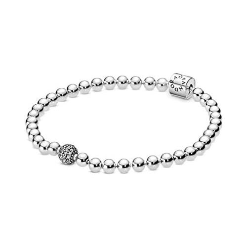  Pandora Bracelet for Women, Beads & Pave 598342CZ, Silver