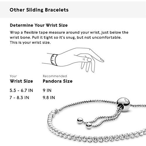  Pandora Womens Sparkling Slide Tennis Bracelet Sterling Silver Cubic Zirconia 590524CZ-1
