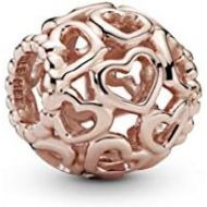 Pandora 780964 Womens Rose All Over Hearts Charm 14 Carat Rose Gold-Plated Metal Alloy