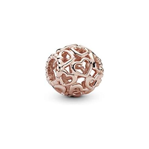  Pandora 780964 Womens Rose All Over Hearts Charm 14 Carat Rose Gold-Plated Metal Alloy