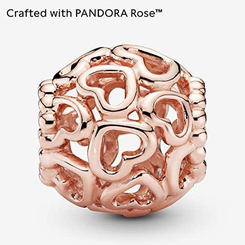  Pandora 780964 Womens Rose All Over Hearts Charm 14 Carat Rose Gold-Plated Metal Alloy