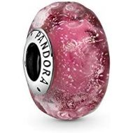 Pandora Wave Salmon Murano Glass Charm 798872C00 Red 1.3 cm