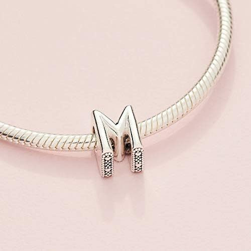  Pandora Womens Moments Letter M Alphabet Charm Sterling Silver 797467