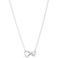 Pandora 398821C01-50 Sparkling Infinity Necklace Sterling Silver Cubic Zirconia 4.3 mm x 7 mm x 14 mm