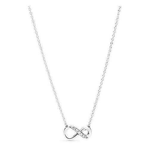  Pandora 398821C01-50 Sparkling Infinity Necklace Sterling Silver Cubic Zirconia 4.3 mm x 7 mm x 14 mm