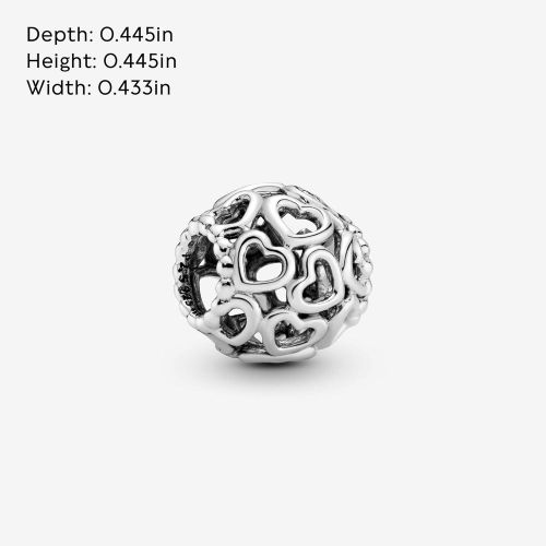  Pandora Moments All Over Heart Charm Sterling Silver 790964