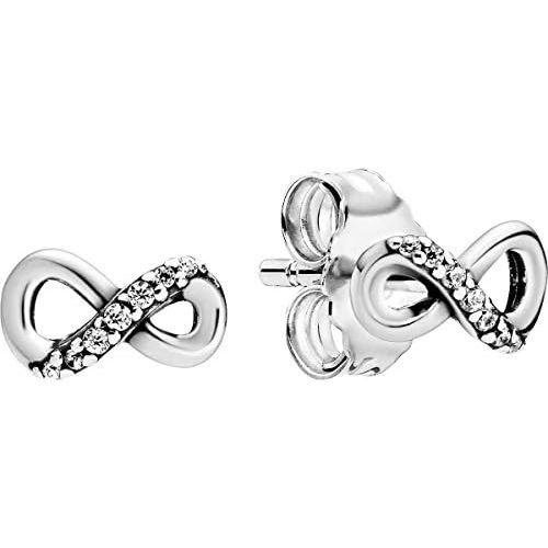  Pandora Sparkling Infinity Stud Earrings Cubic Zirconia Sterling Silver